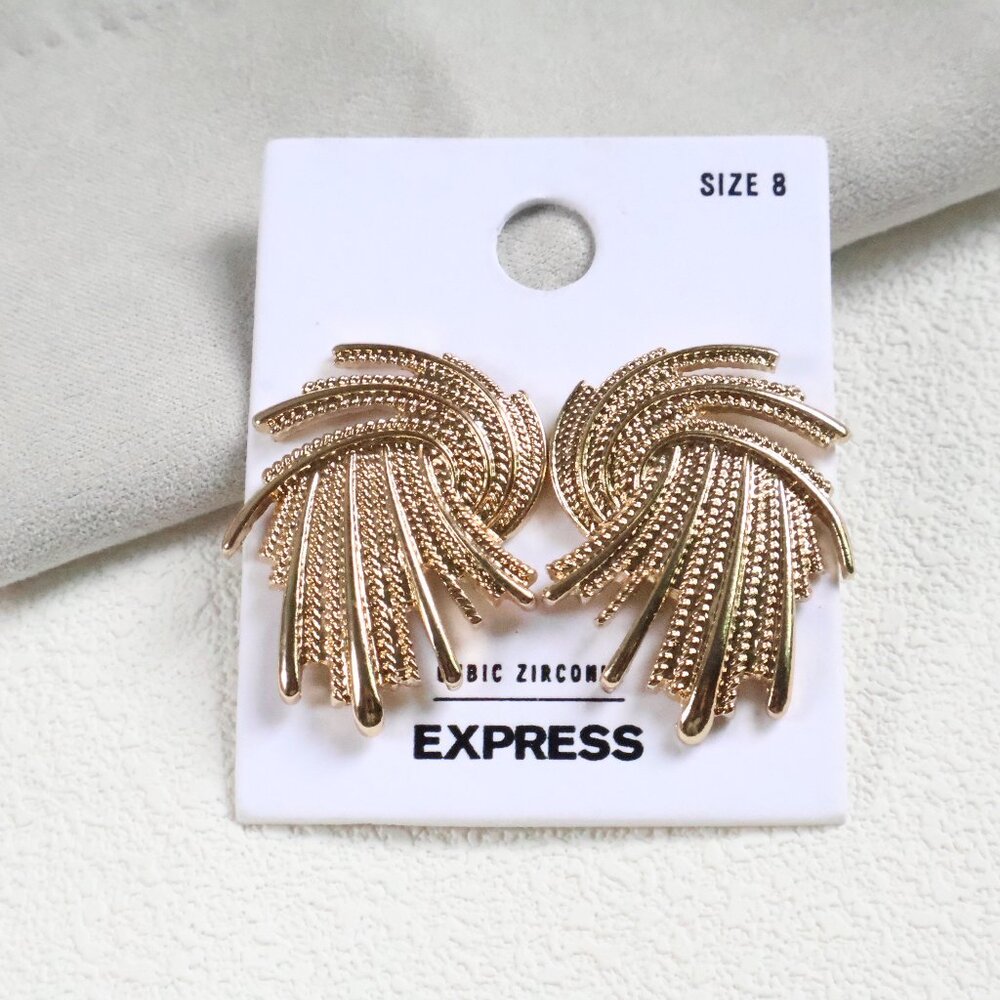 Express Cubic Zirconia Earrings Elegant Gold Statement Fashion Jewelry